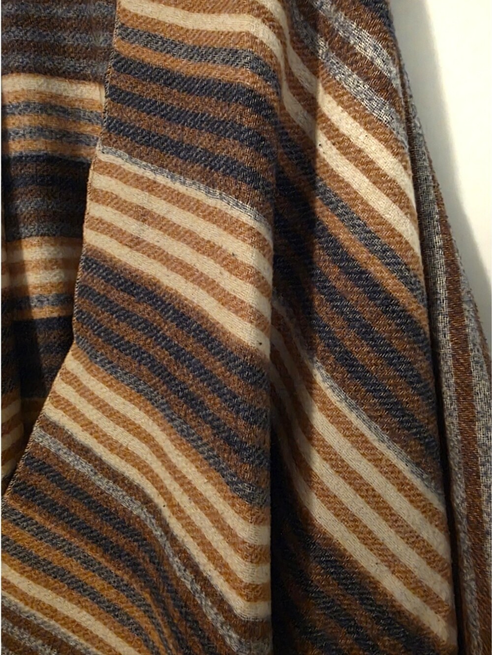 Earth Tone Boho Festival Serape Style Poncho Shawl OS - Picture 3 of 4